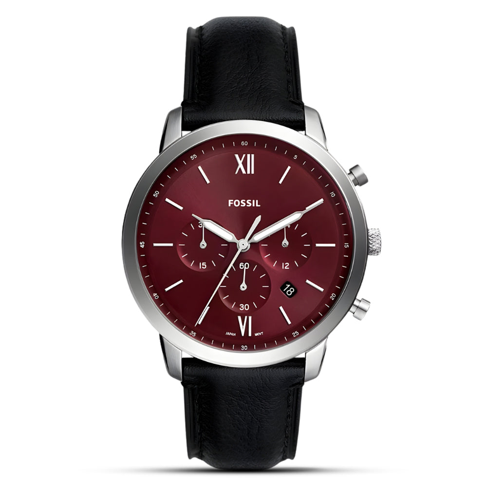 Fossil Neutra Chronograph Black LiteHide Leather Men's Watch | FS6016