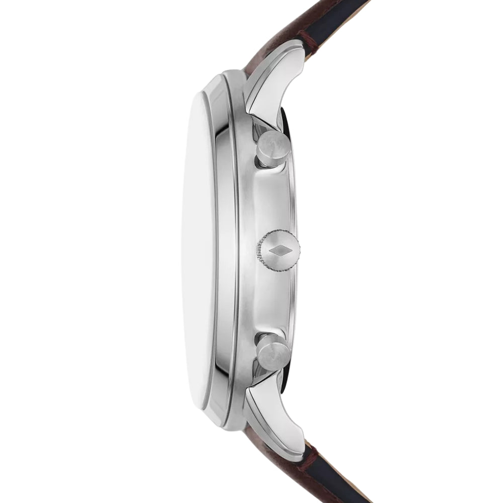 Fossil Neutra Chronograph Brown Leather Blue Dial Men's Watch | FS6018