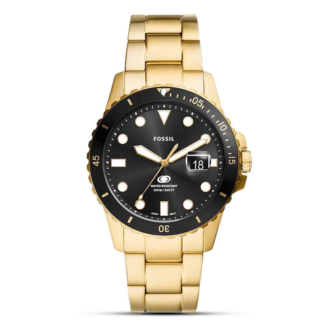 Fossil Blue Dive Gold Tone Black Dial Men's Watch | FS6035