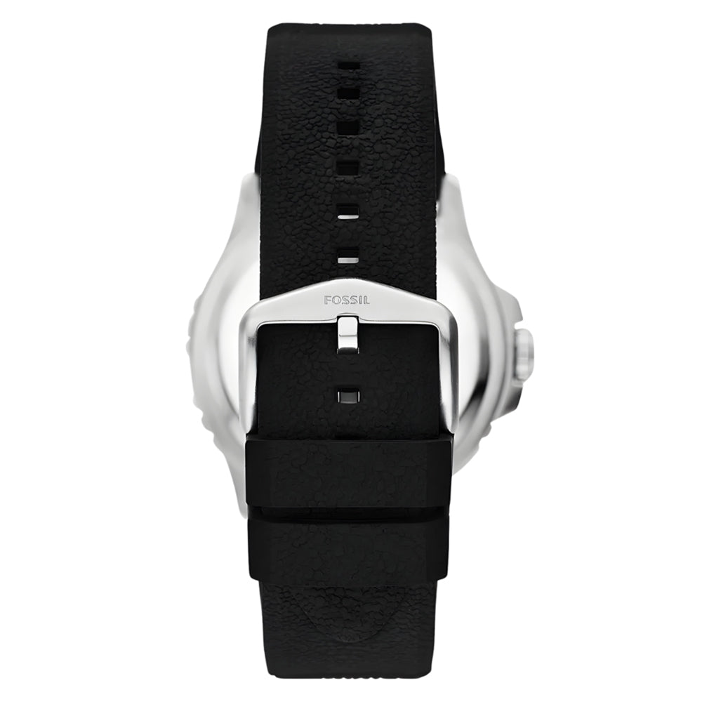 Fossil GMT Black Silicone Strap Men's Watch FS6036