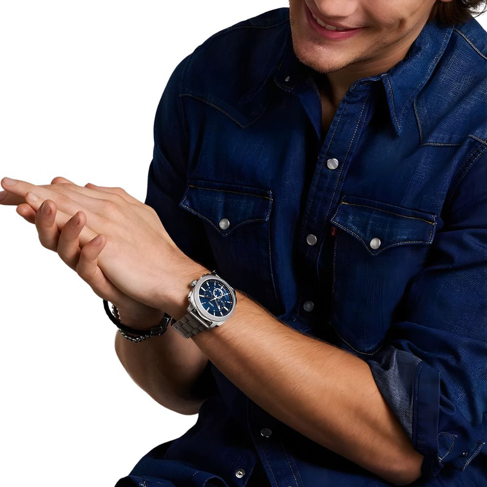 Fossil Machine Chronograph Blue Dial Men's Watch | FS6096