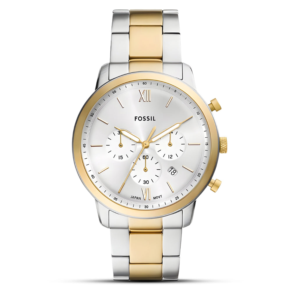 Fossil Neutra Chronograph Two Tone Silver Dial Men's Watch | FS6112