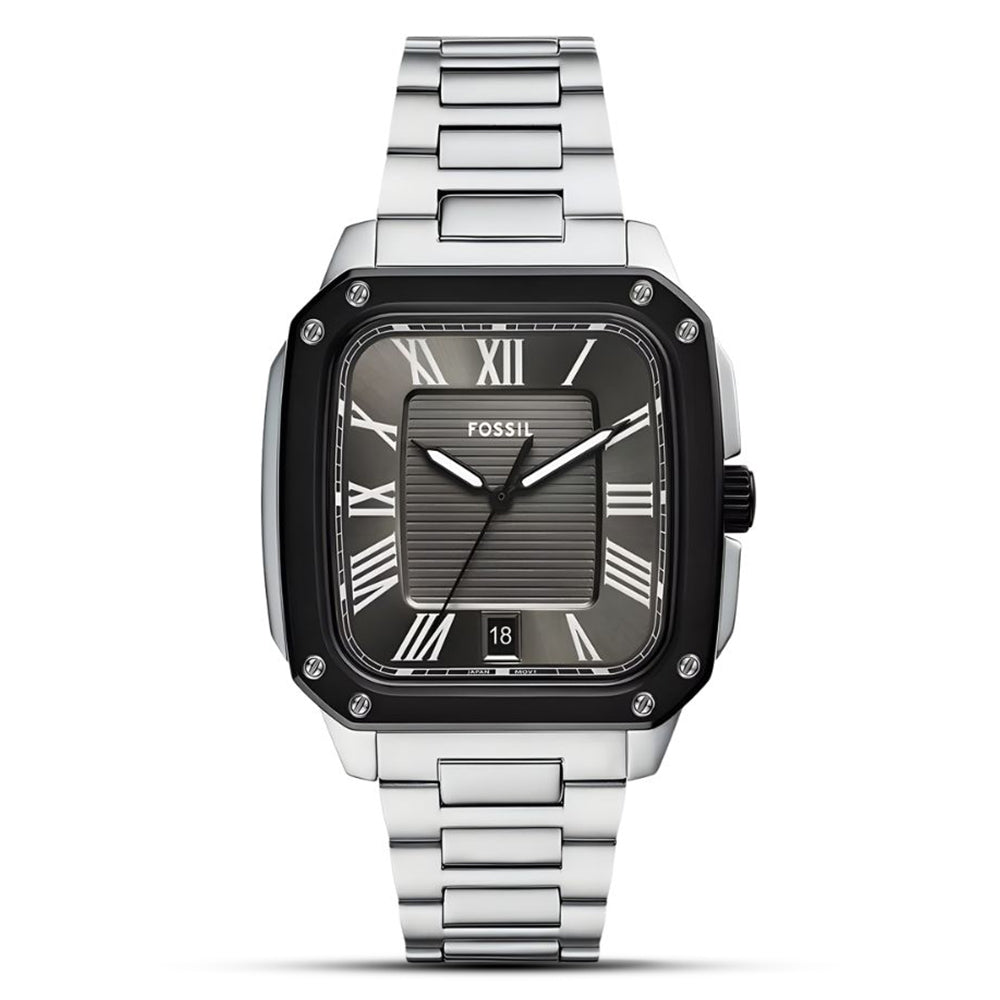 Fossil CROSBY BLACK SQUARE Dial Men's Watch | FS6122