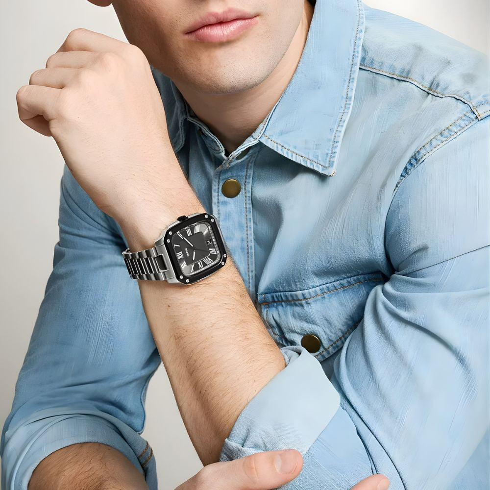 Fossil CROSBY BLACK SQUARE Dial Men's Watch | FS6122