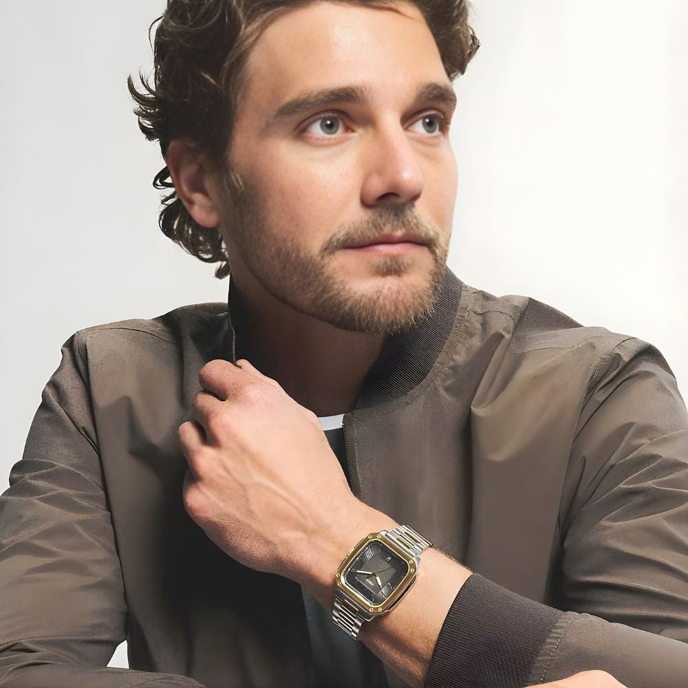 Fossil CROSBY BLACK SQUARE Dial Men's Watch | FS6123