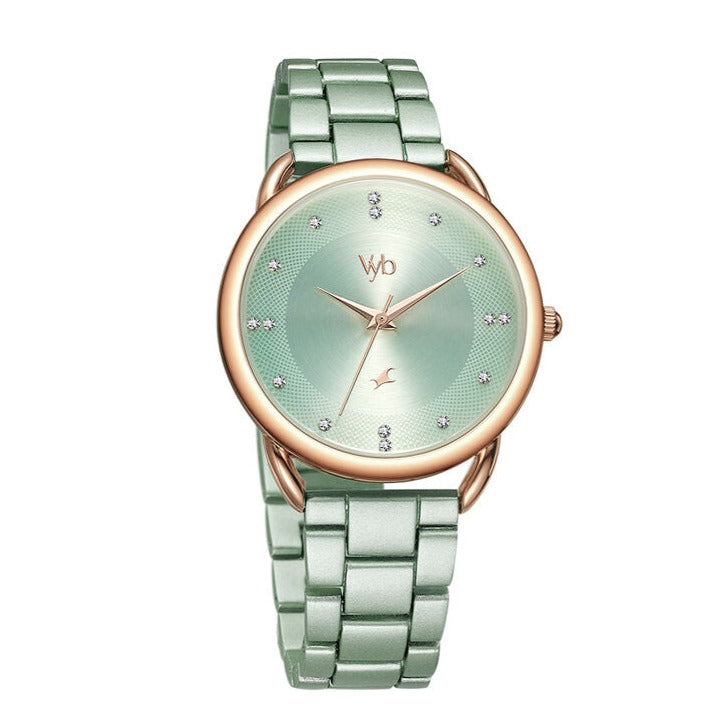 Fastrack Vyb Slayer Mint Green Dial Ladies Watch| FV60007KM02W