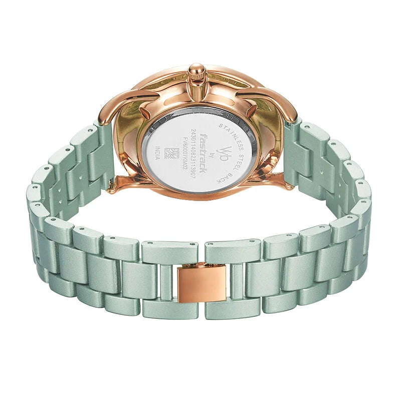 Fastrack Vyb Slayer Mint Green Dial Ladies Watch| FV60007KM02W