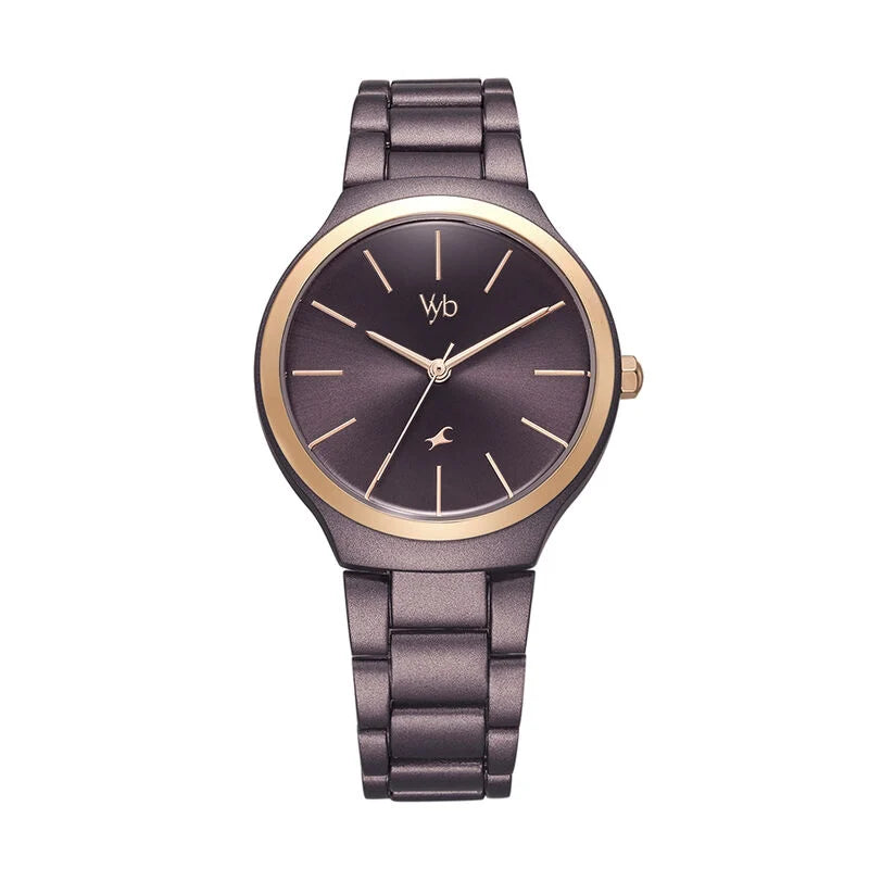 Fastrack Vyb Slayer Quartz Maroon Dial Ladies Watch| FV60008KM02W