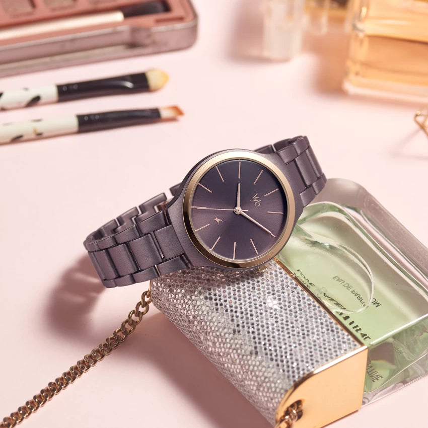 Fastrack Vyb Slayer Quartz Maroon Dial Ladies Watch| FV60008KM02W