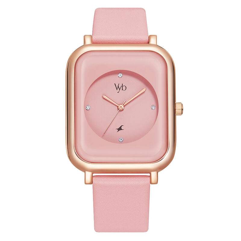 Fastrack VYB Quartz Analog Pink Dial Ladies Watch FV60022WL03W