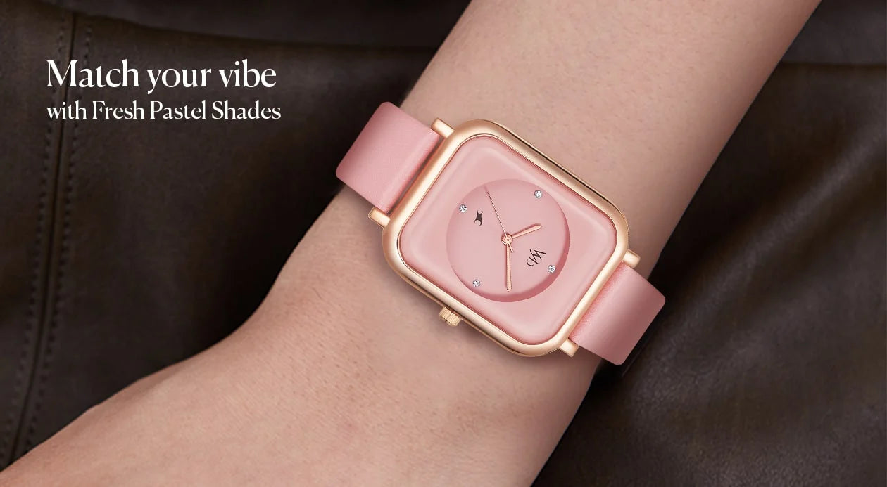 Fastrack VYB Quartz Analog Pink Dial Ladies Watch FV60022WL03W