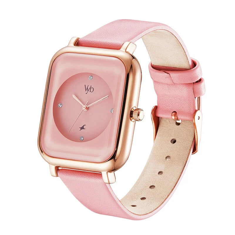 Fastrack VYB Quartz Analog Pink Dial Ladies Watch FV60022WL03W