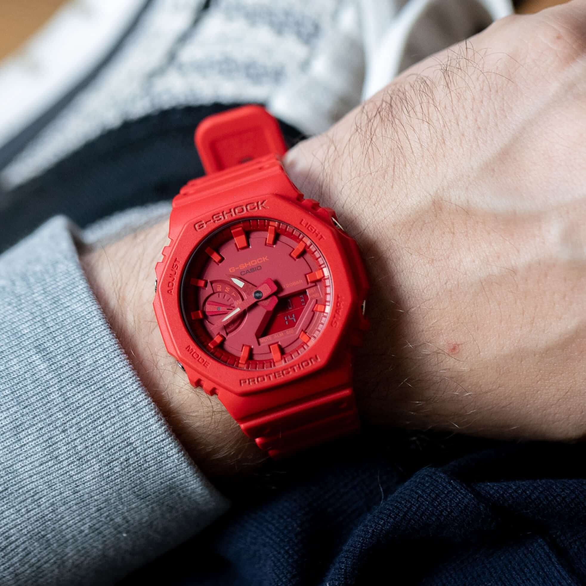 CASIO G-SHOCK RED CARBON CORE MEN'S WATCH | GA-2100-4ADR