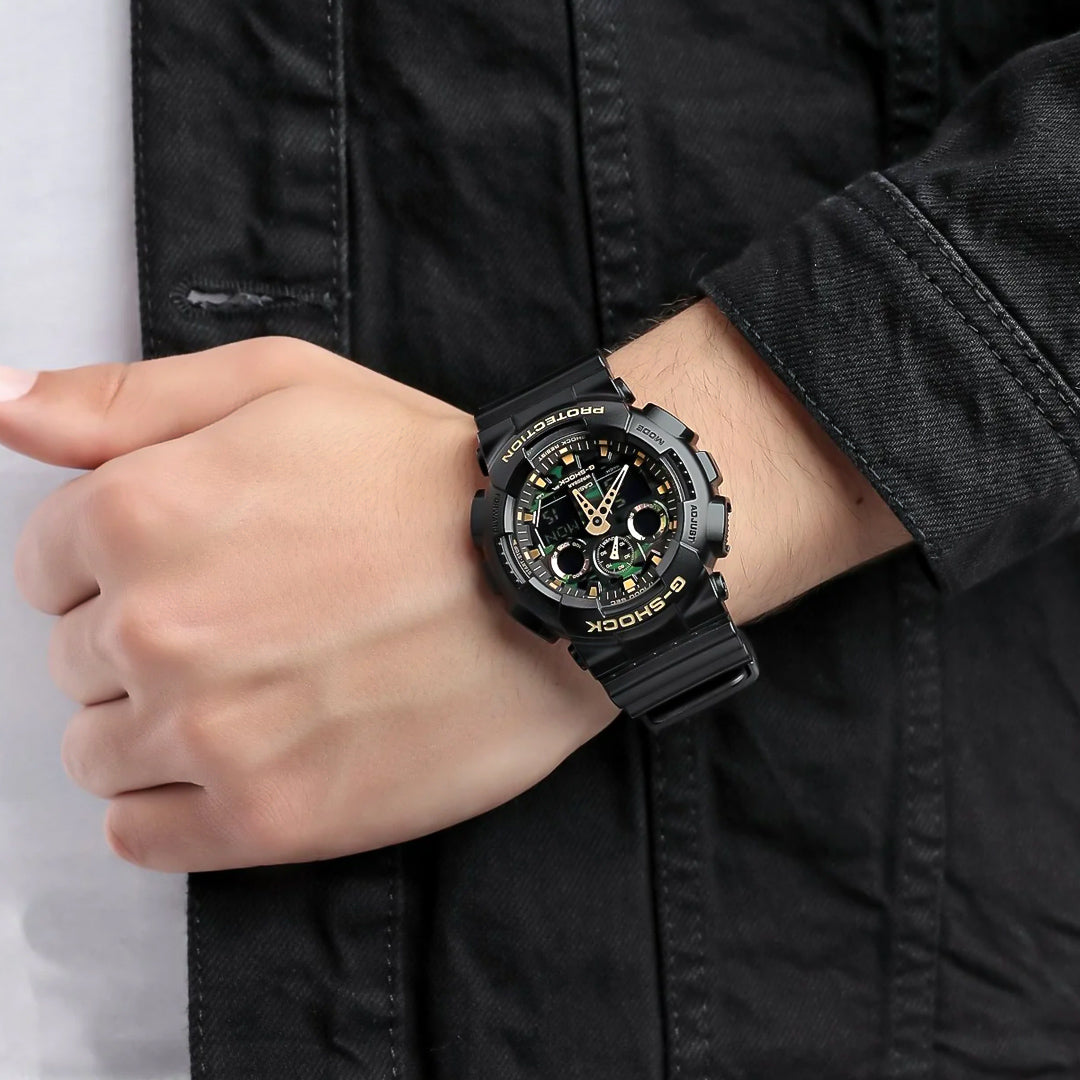 Casio G-Shock Analog Digital Black Resin Band Watch | GA-100CF-1A9DR
