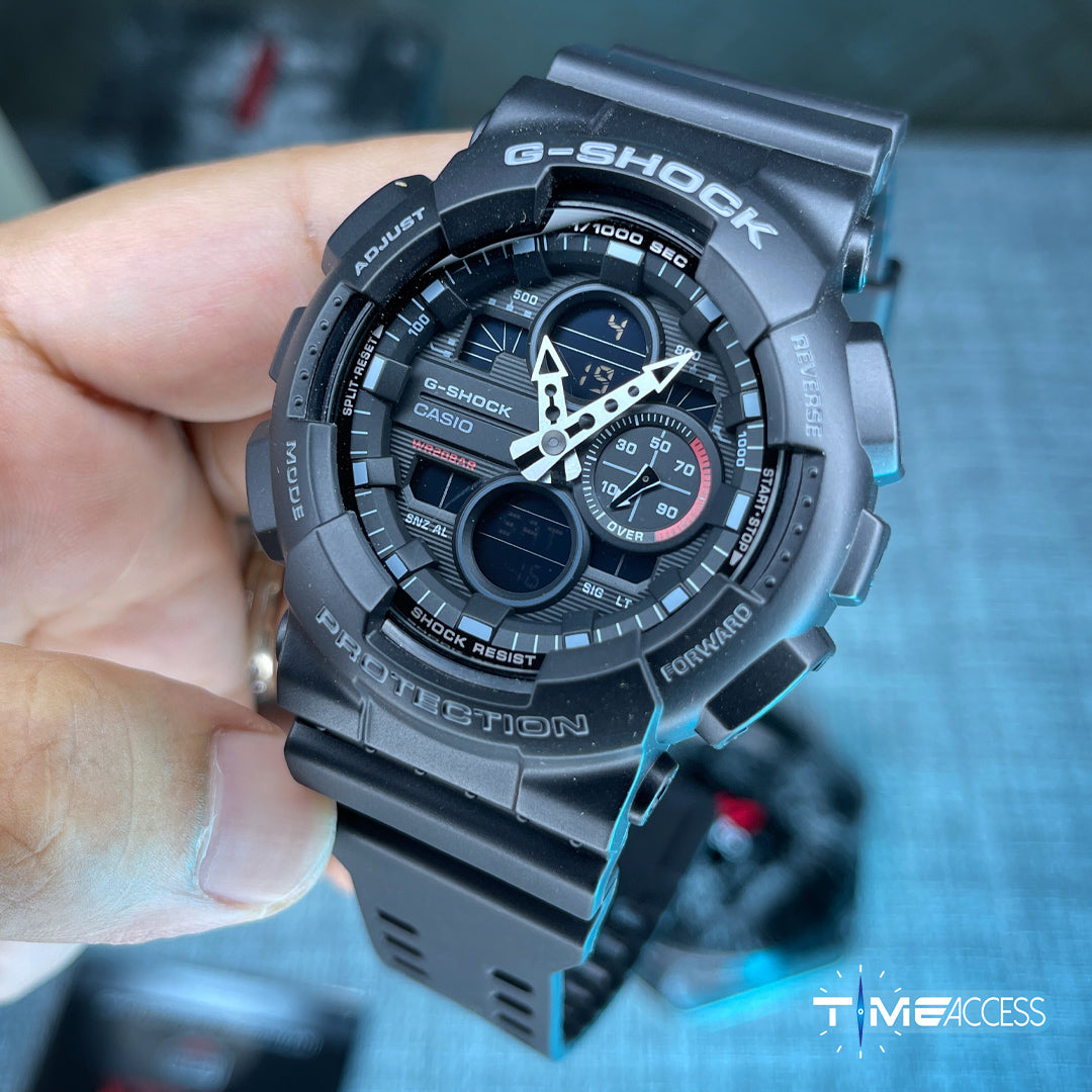 Casio G-Shock Analogue-Digital Black Strap Watch GA-140-1A1DR