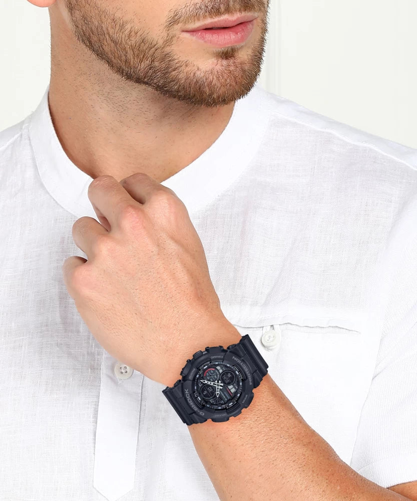 Casio G-Shock Analogue-Digital Black Strap Watch GA-140-1A1DR