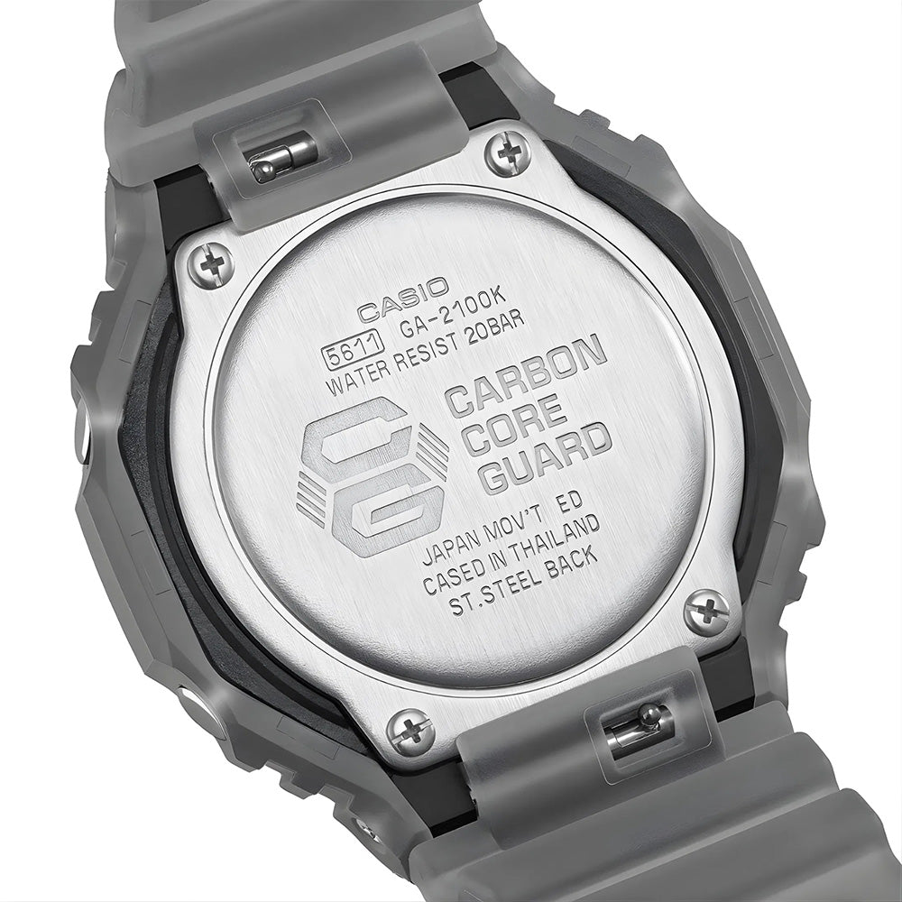 CASIO G-SHOCK MYSTERIOUS SMOKY GREY ANALOGUE-DIGITAL WATCH GA-2100K-1ADR