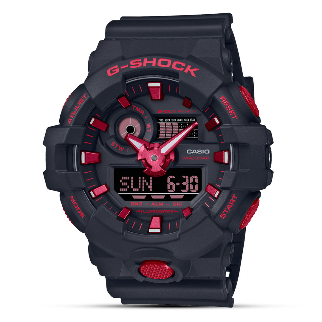 Casio G-Shock Ignite Red Series Black Resin Band Watch | GA-700BNR-1ADR