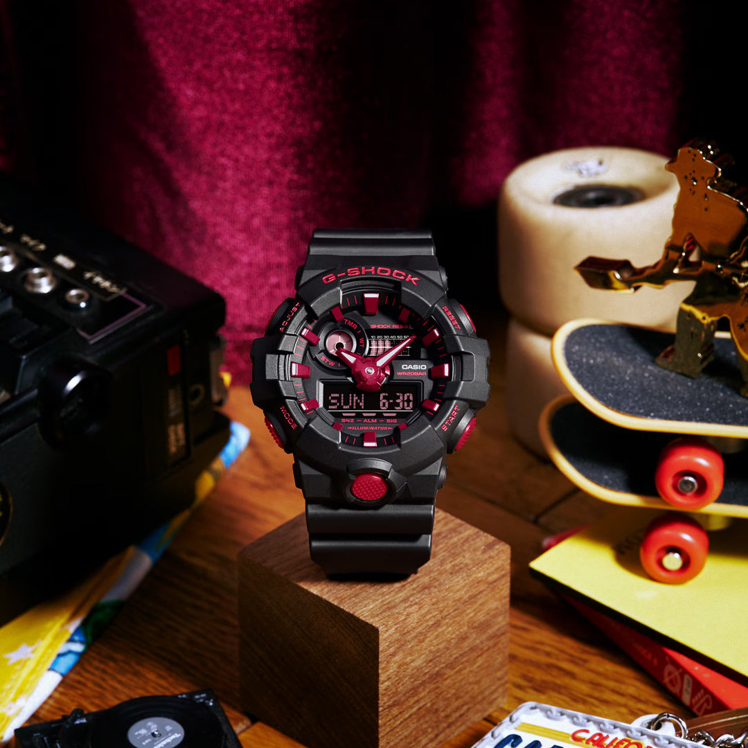 Casio G-Shock Ignite Red Series Black Resin Band Watch | GA-700BNR-1ADR