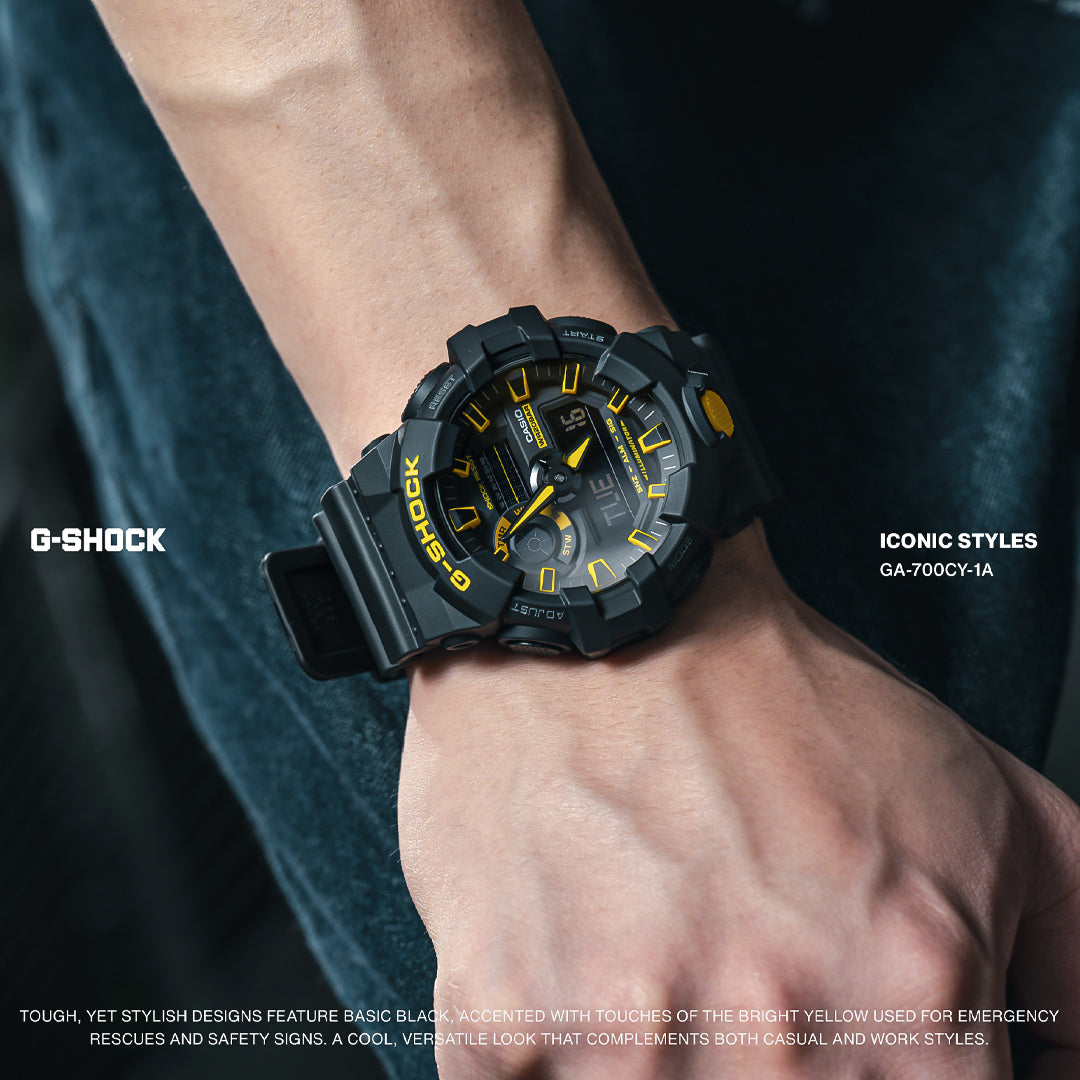 Casio G-Shock Digital Black Yellow Scheme Watch | GA-700CY-1ADR