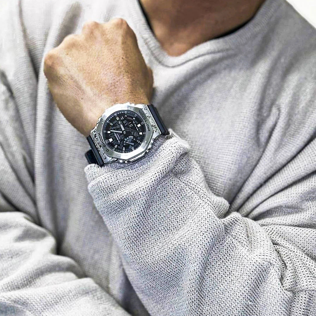 Casio G-Shock GM-2100GC-1ADR Black Metal Sport Watch for Men | Time Access