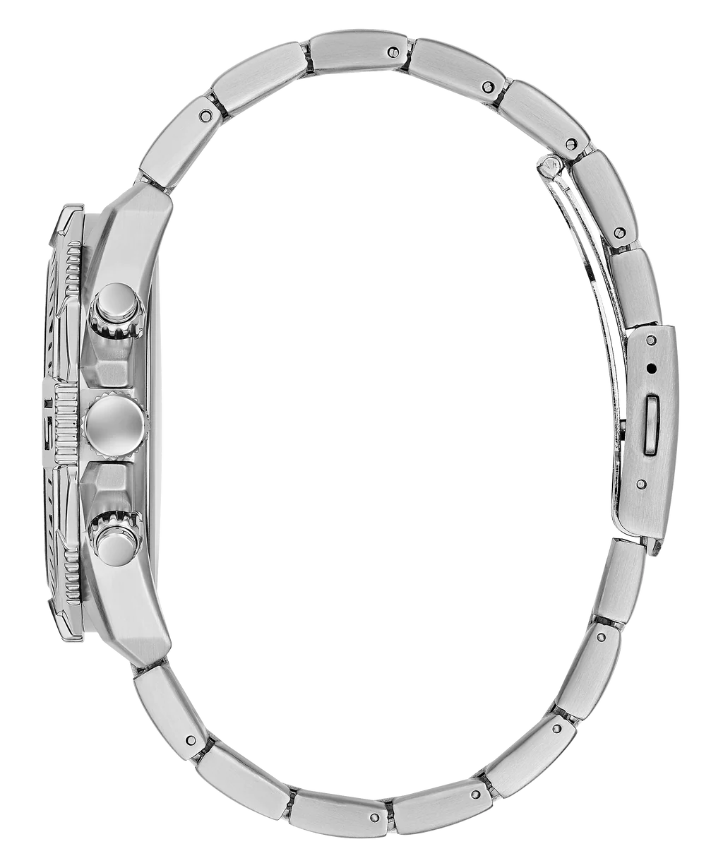 Guess Commander Silver Multi-function Blue Dial Watch GW0056G2