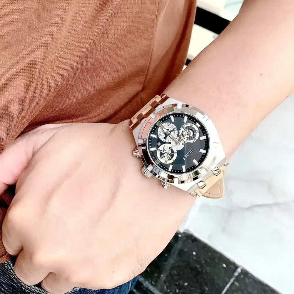 Guess Continental Multi Function Black Dial Men's Watch GW0262G1