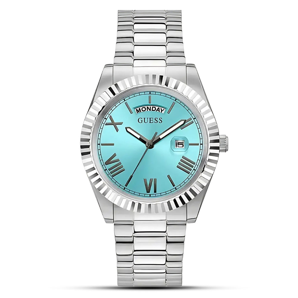 Guess Connoisseur Day-Date Aqua Ice Blue Dial Men's Watch GW0265G11