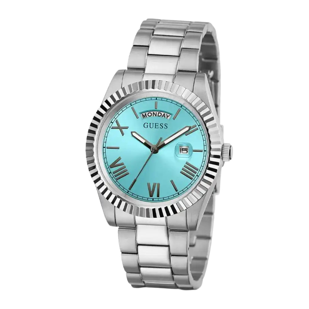 Guess Connoisseur Day-Date Aqua Ice Blue Dial Men's Watch GW0265G11