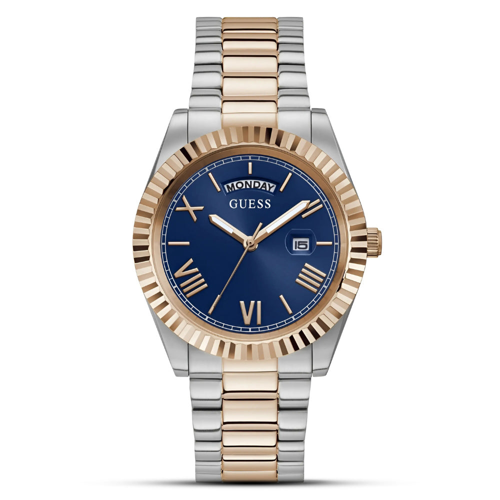 Guess Connoisseur Two Tone Blue Dial Men's Watch GW0265G12