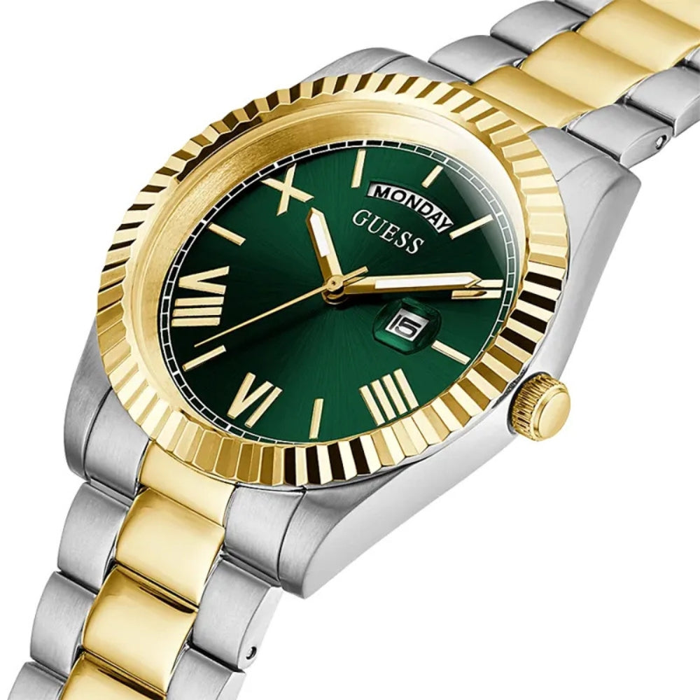 Guess Connoisseur Two Tone Green Dial Men's Watch GW0265G8