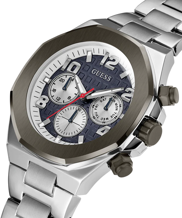 GUESS  Silver-Tone Multi-function Grey Dial Men's Watch| GW0489G1