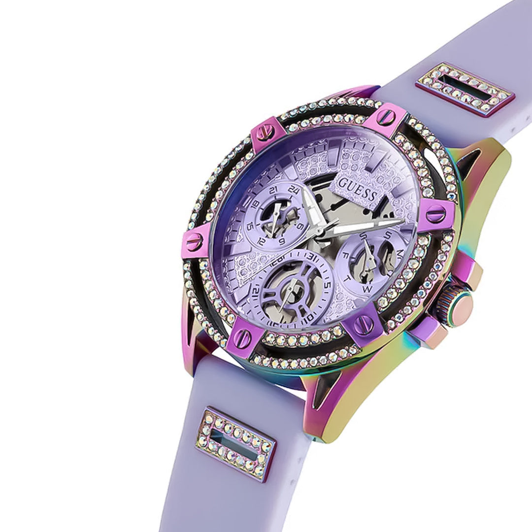 Guess Queen Multifunction Purple Dial Ladies Watch | GW0536L4