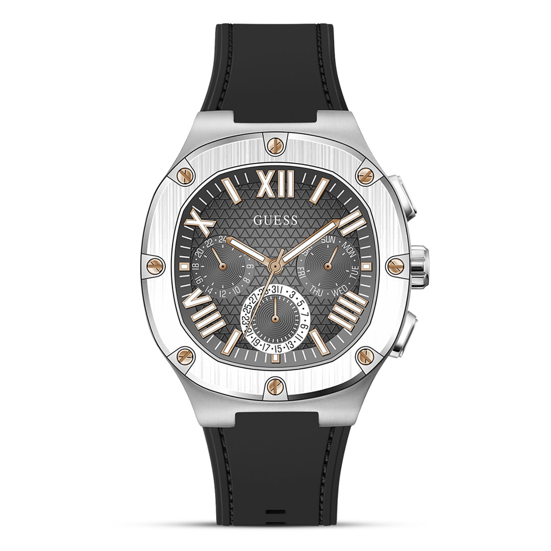 Guess Silver Tone Multi-function Men's Watch| GW0571G1