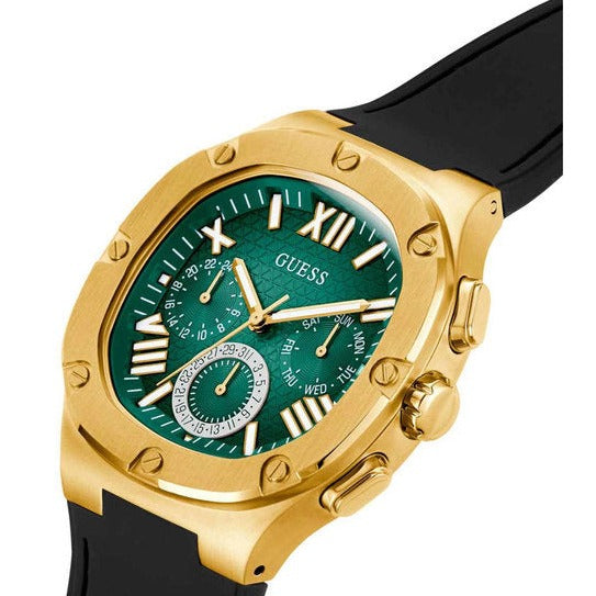 Guess Gold Tone Multi-function Green Dial Men's Watch| GW0571G3