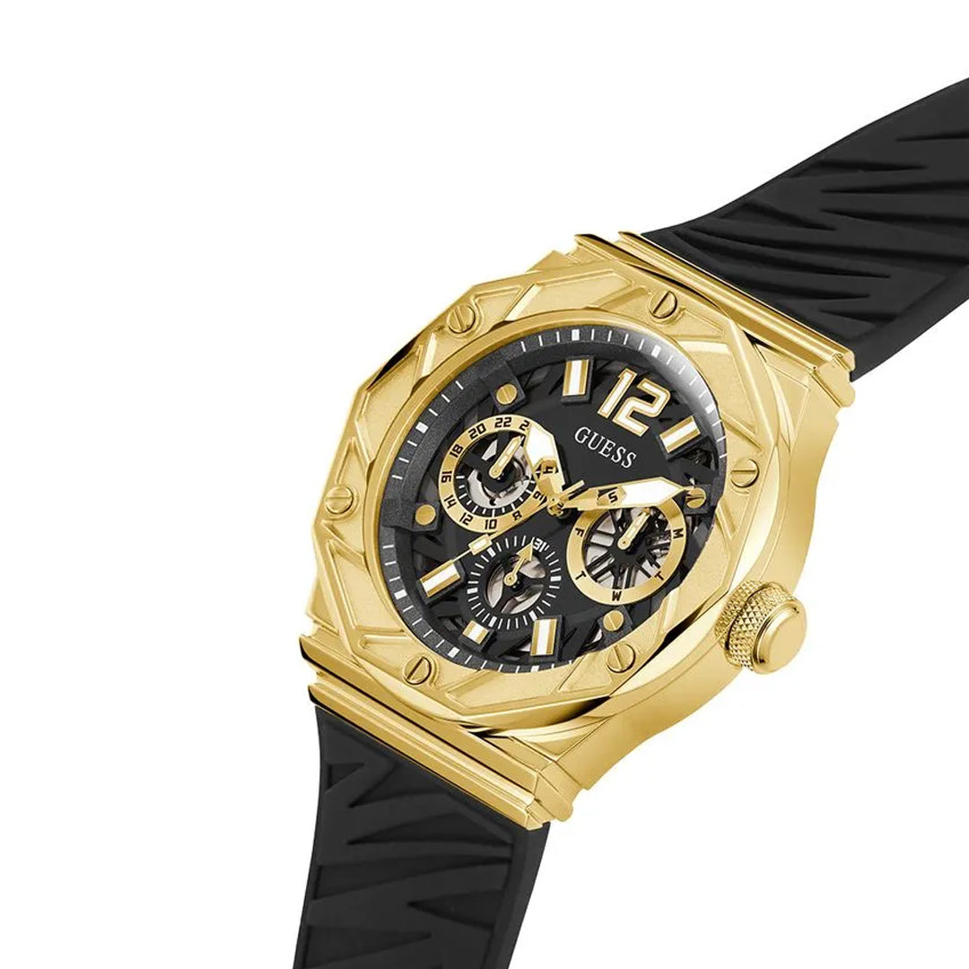 Guess Multifunction Black Dial Silicone Band Men's Watch | GW0634G2