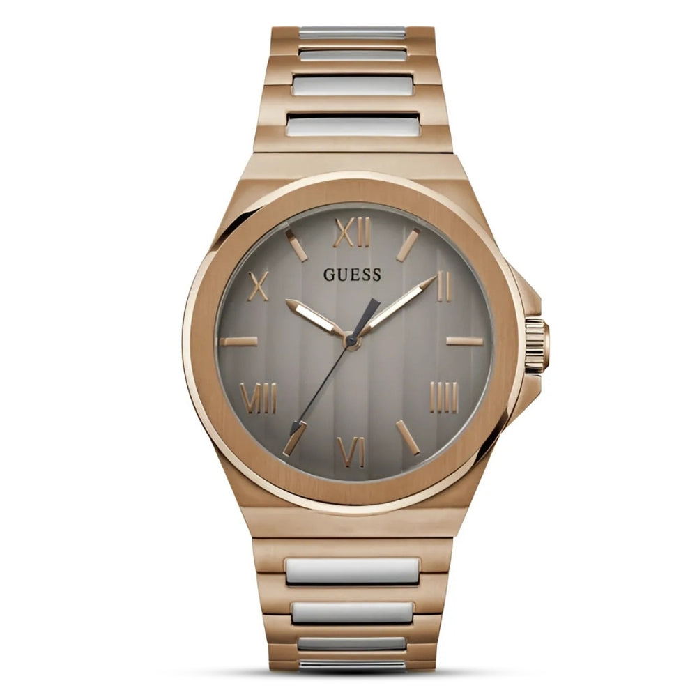 GUESS Rose Gold Tone Grey sunray finish Dial Men's Watch | GW0789G3