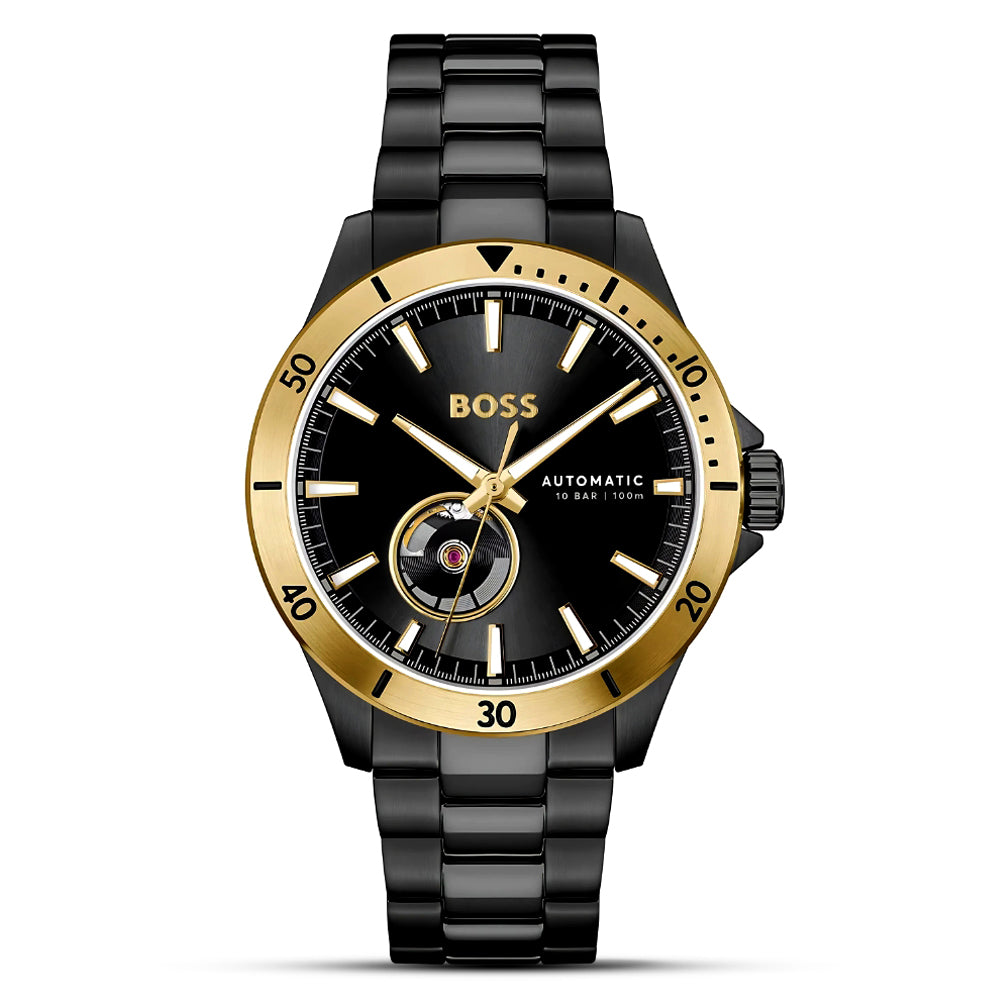 Hugo Boss Troper Automatic Black Dial Men's Watch HB1514203