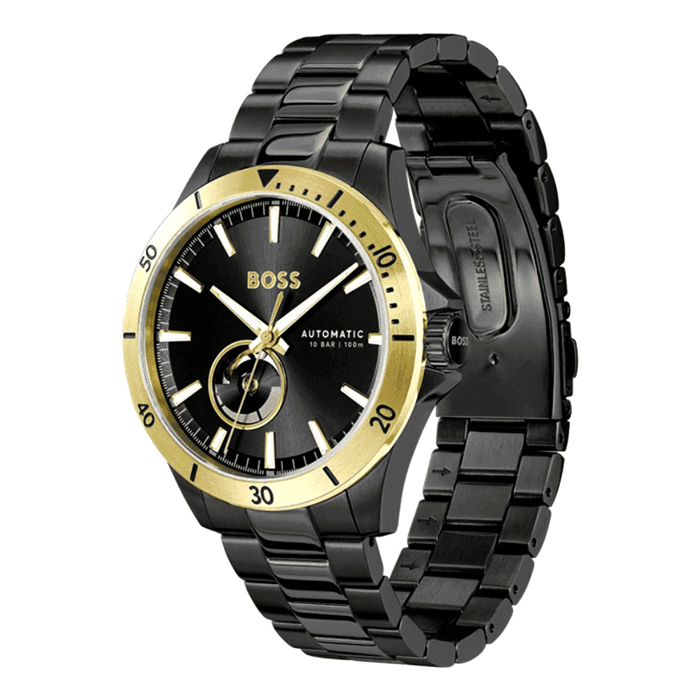 Hugo Boss Troper Automatic Black Dial Men's Watch HB1514203