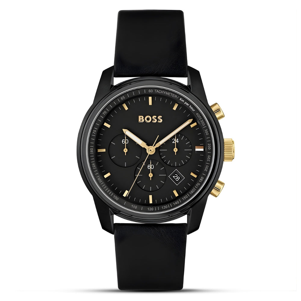 Hugo Boss Trace Chrono Black Dial Men's Watch HB1514003