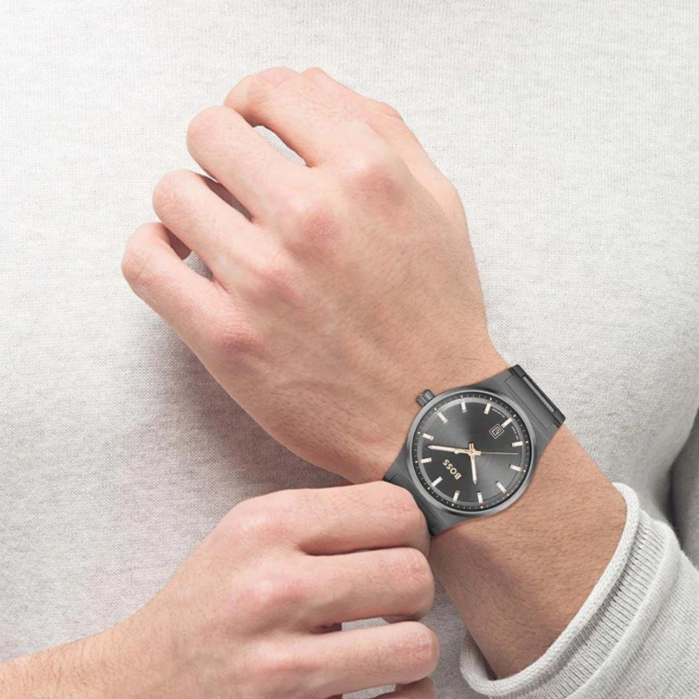 HUGO BOSS METALIC GREY DIAL MENS WATCH HB1514078