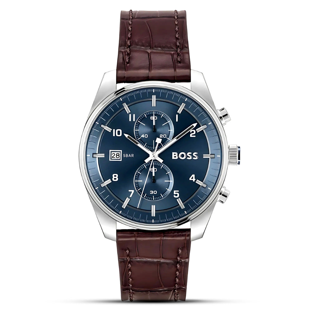 HUGO BOSS SKYTRAVELLER BLUE DIAL MENS WATCH | HB1514194