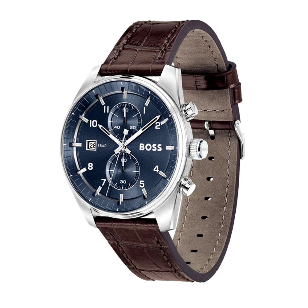 HUGO BOSS SKYTRAVELLER BLUE DIAL MENS WATCH | HB1514194