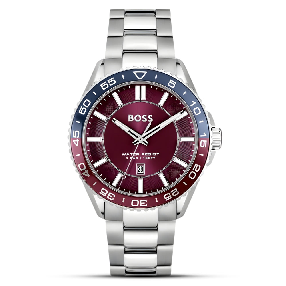 HUGO BOSS Runner 3H Burgundy Dial Men's Watch | HB1514209