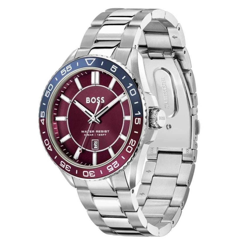 HUGO BOSS Runner 3H Burgundy Dial Men's Watch | HB1514209