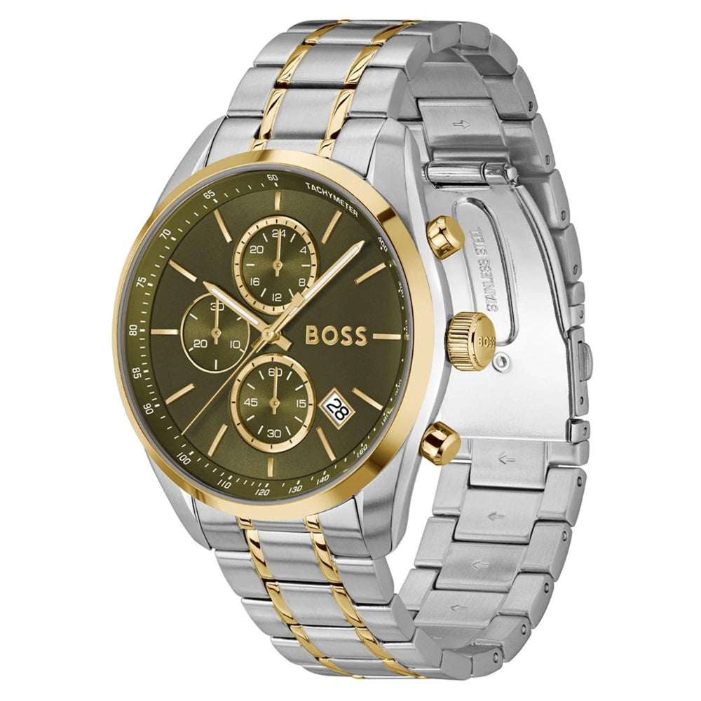 Hugo Boss Grand Prix Two Tone Olive Green Dial Men's Watch | HB1514227
