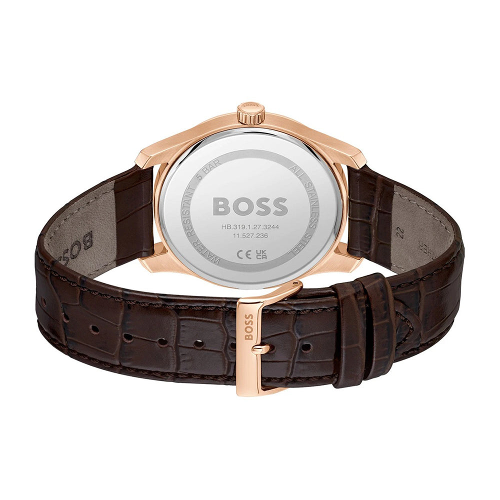 Hugo Boss Principle Blue Dial Leather Strap Watch | HB1514273