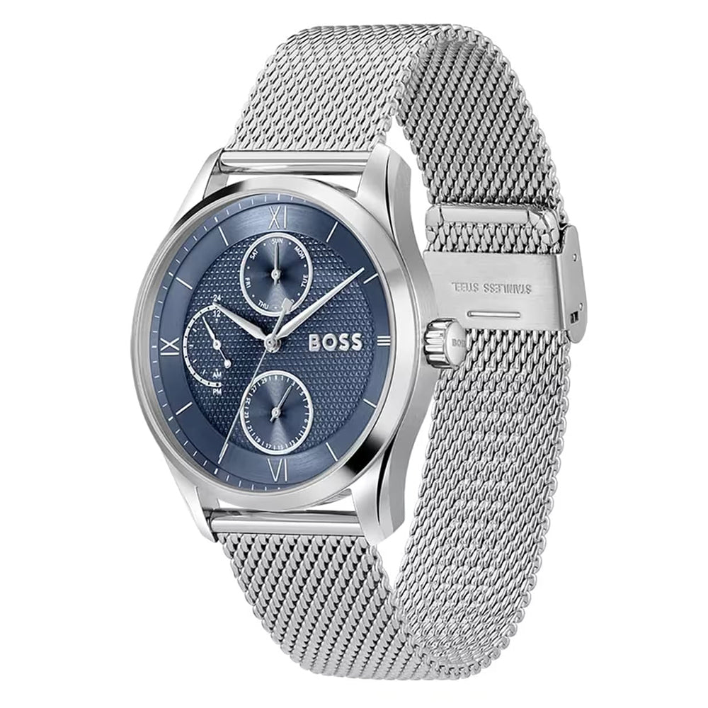 Hugo Boss Principle Blue Dial Mesh Strap Watch | HB1514276