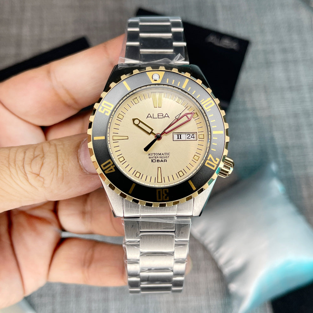 Alba Mechanical Champagne Dial Men's Watch | AL4694X