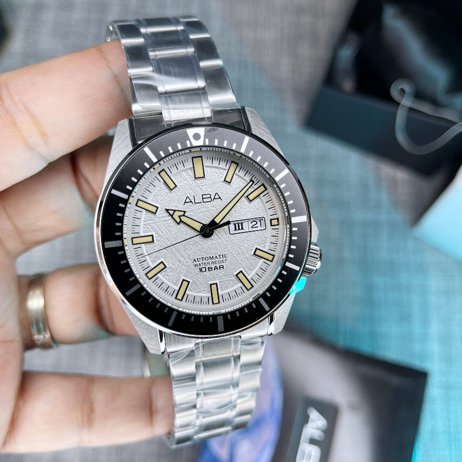 Alba Automatic White Textured Dial Men's Watch | AL4721X